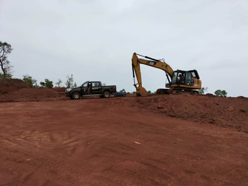 CAT excavator on site